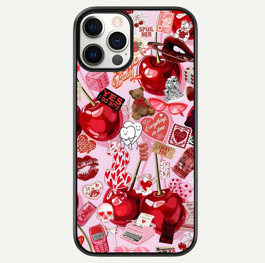 Sweet Cherry Chaos Glass Case For iPhone 12 Pro by Custom World