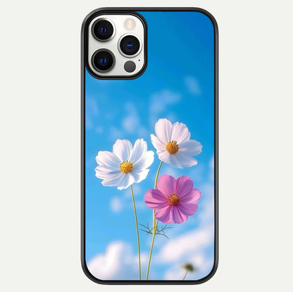 Triple Flowers With Sky Glass Case For iPhone 12 Pro by Custom World