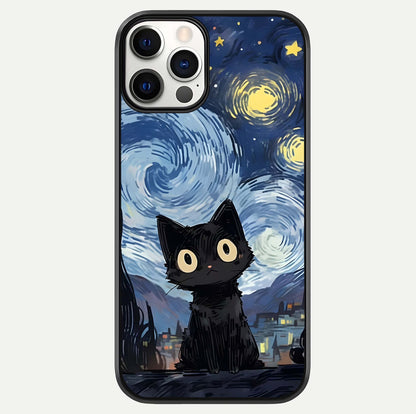 Van Gogh Cat Glass Case For iPhone 12 Pro by Custom World