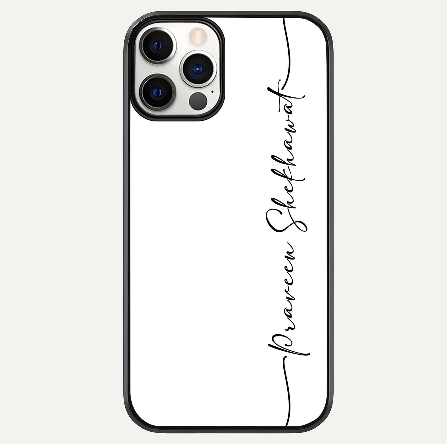 White Tune Custom Name Glass Case For iPhone 12 Mini by Custom World