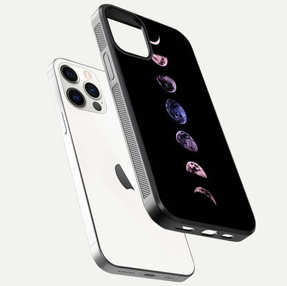 Crimson All Planets Glass Case for iPhone 12 Pro floating mockup showing gloss depth and rich hues