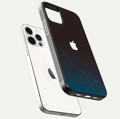 Green Emerald Apple Logo Glass Case for iPhone 12 Pro floating dual-view mockup showing glossy shine and premium color tone
