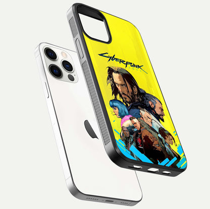 Neon Rebel Genesis Glass Case for iPhone 12 Pro floating dual-view mockup showing electric glow and depth