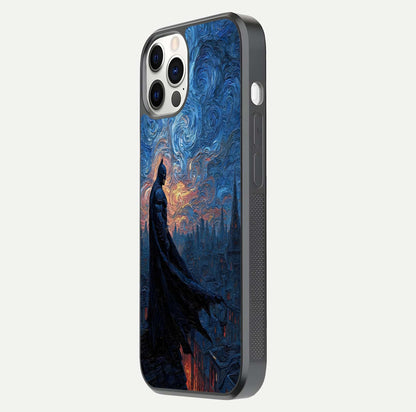 Dark Knight Dusk Glass Case for iPhone 12 Pro side-angle image capturing reflection shine and bold contrast