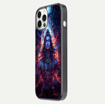 Divine Fire Shiv Glass Case for iPhone 12 Pro side-angle image showing reflection clarity and shine