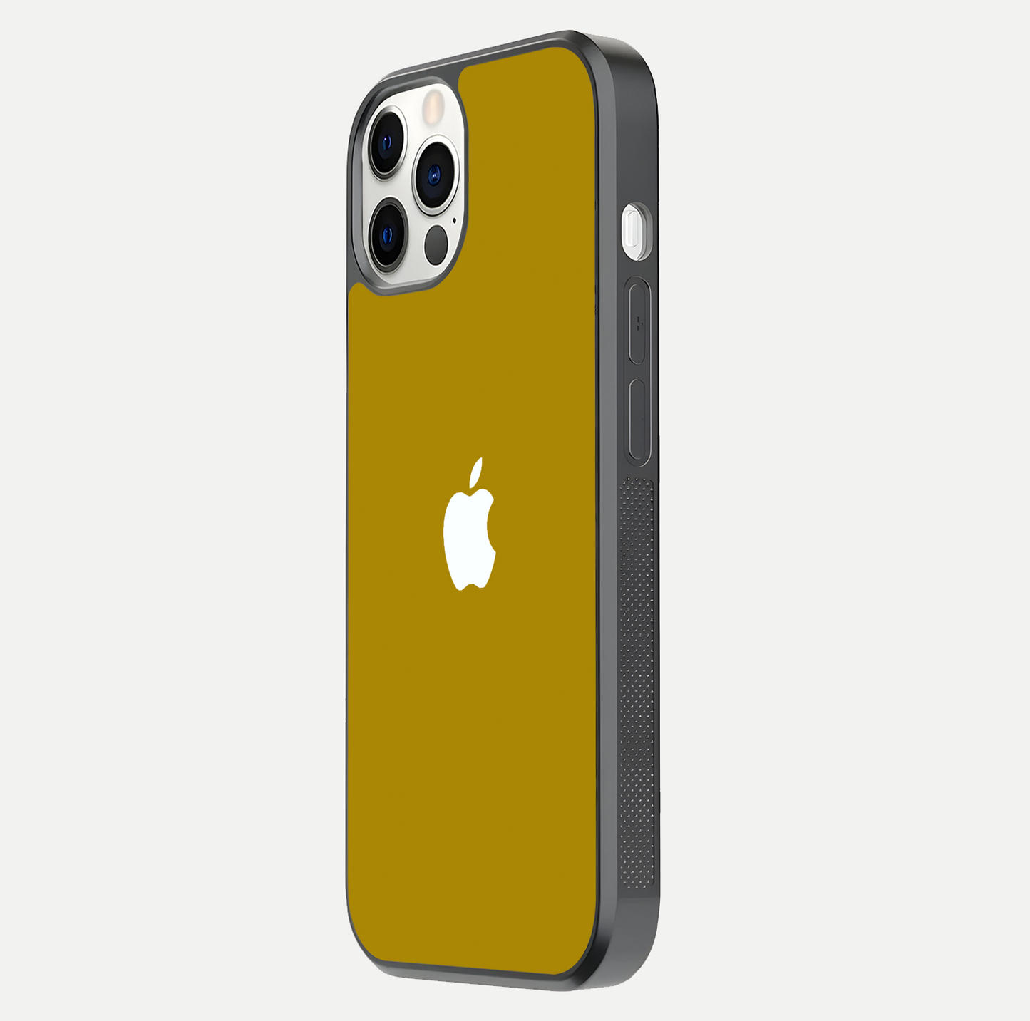 Golden Luxe Aura Glass Case for iPhone 12 Pro side-angle image showing reflection clarity and aura glow