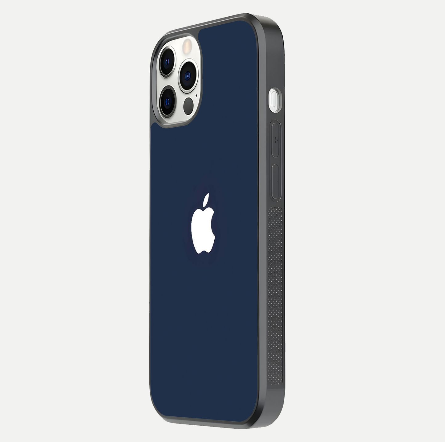 Minimal Apple Night Glass Case for iPhone 12 Mini side-angle image showing sleek reflection and clean gloss