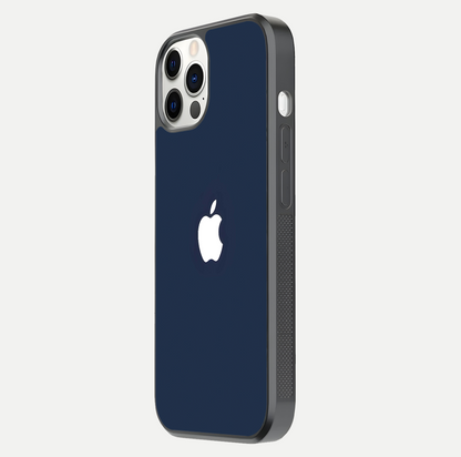 Minimal Apple Night Glass Case for iPhone 12 Mini side-angle image showing sleek reflection and clean gloss