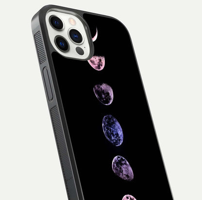 Crimson All Planets Glass Case for iPhone 12 Pro close-up highlighting planet details and reflection polish