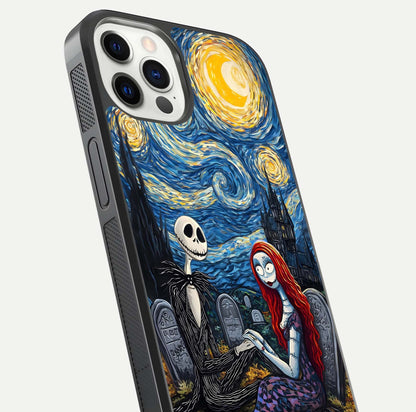 Eternal Night Love Glass Case for iPhone 12 Pro close-up highlighting stars and reflection glow