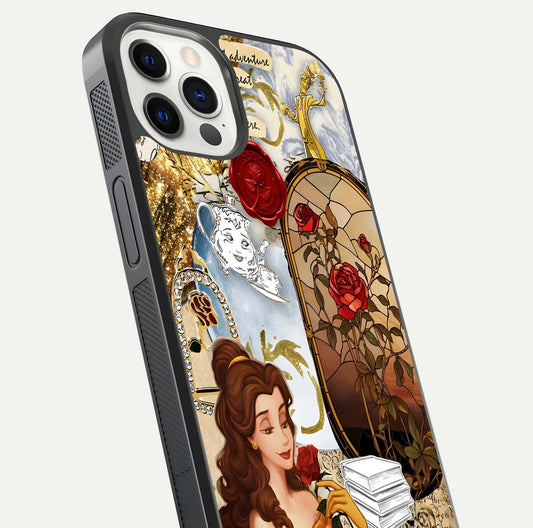 Golden Dream Belle Glass Case for iPhone 12 Pro close-up angled shot showing gradient tones and reflection polish