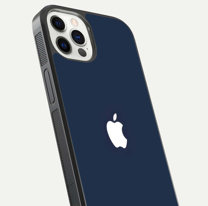 Minimal Apple Night Glass Case for iPhone 12 Mini close-up angled shot showing clean reflection and soft tone