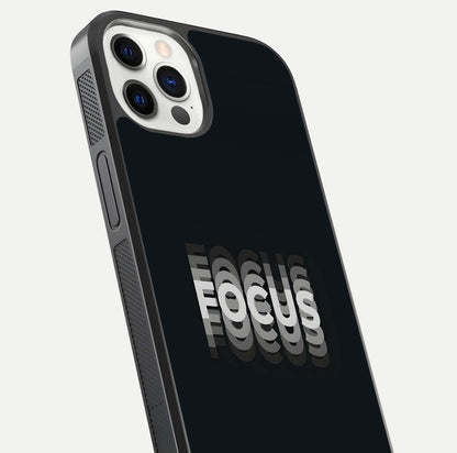 Mono Focus Vision Glass Case for iPhone 12 Mini close-up angled shot highlighting minimal contrast and reflection