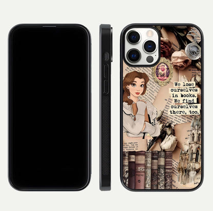 Bookish Dream World Glass Case for iPhone 12 Pro dual-view layout displaying colorful fantasy print and edge finish
