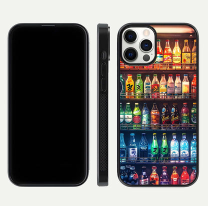 Colorful Soda Bottles Glass Case for iPhone 12 Pro dual-view layout displaying playful tones and gloss clarity