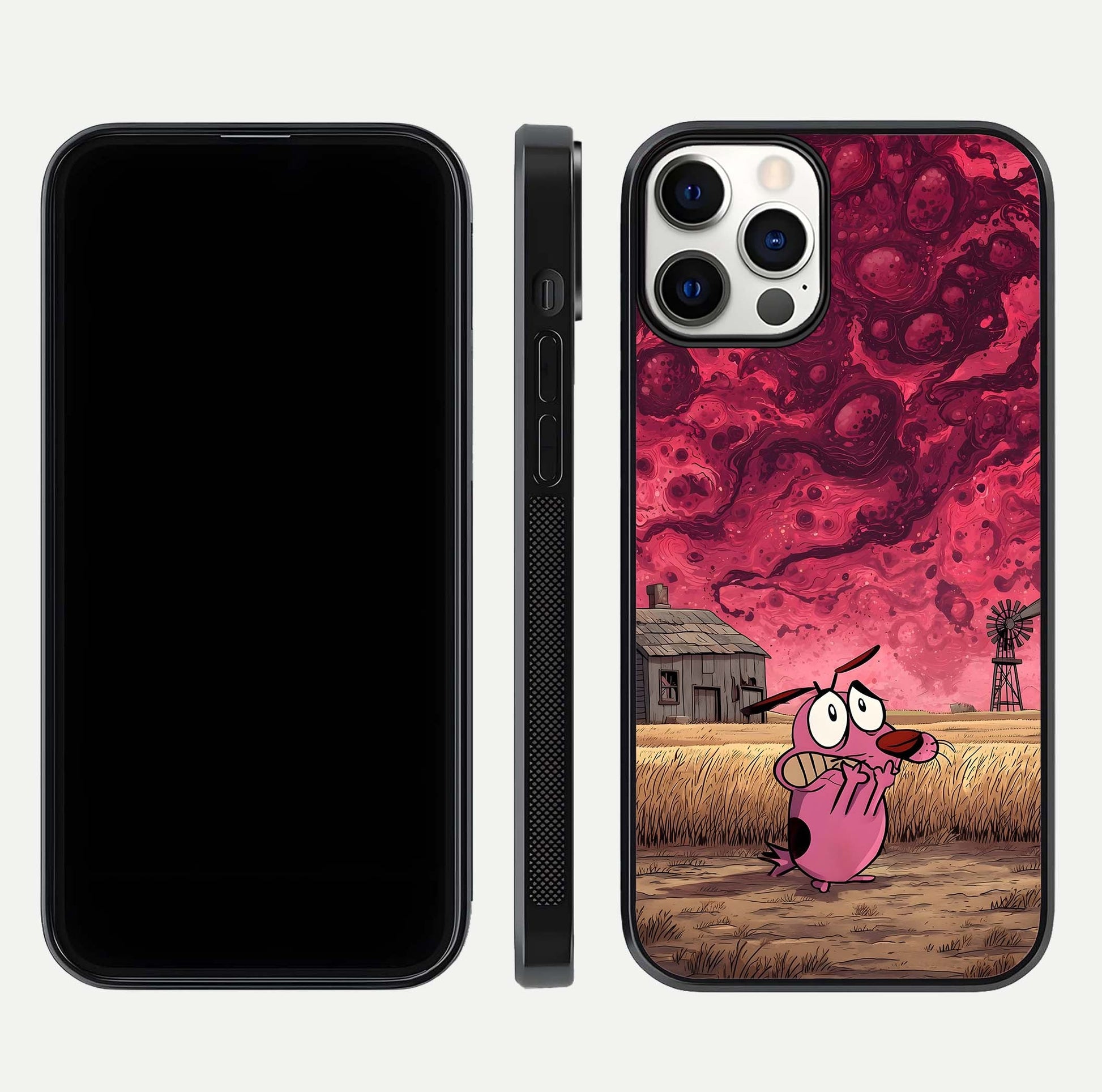 Courage Under Sky Glass Case for iPhone 12 Pro dual-view layout displaying text alignment and glass finish