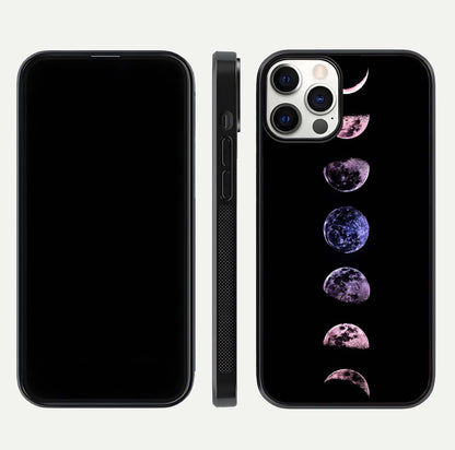 Crimson All Planets Glass Case for iPhone 12 Pro dual-view layout displaying crimson tones and curved edges