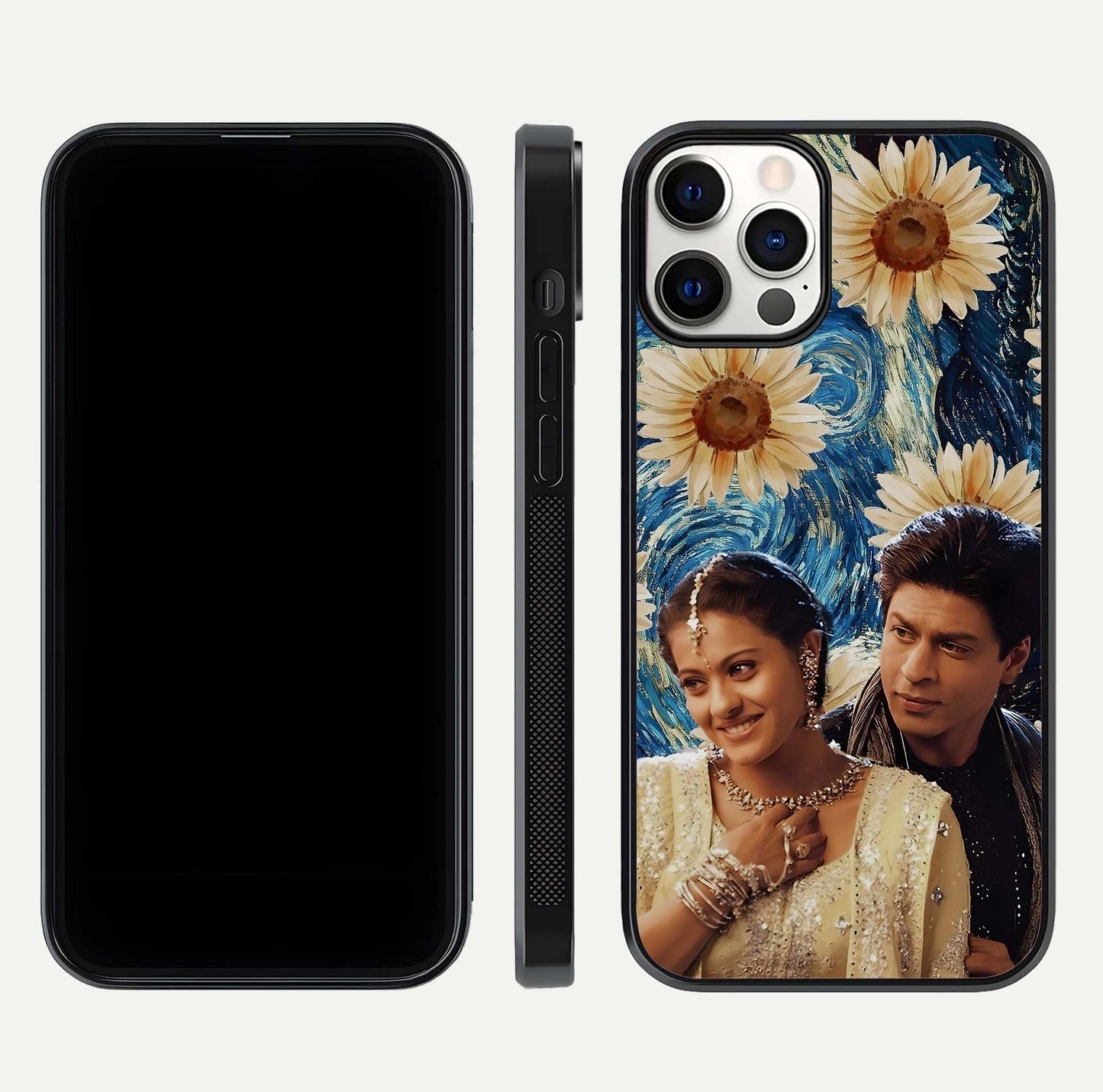 Eternal Love Story Glass Case for iPhone 12 Pro dual-view layout displaying soft hues and smooth glass