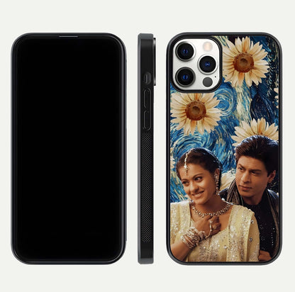 Eternal Love Story Glass Case for iPhone 12 Pro dual-view layout displaying soft hues and smooth glass
