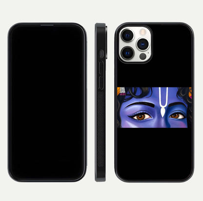 Krishna Eye Glass Case for iPhone 12 Pro front and back view layout highlighting detailed spiritual motif