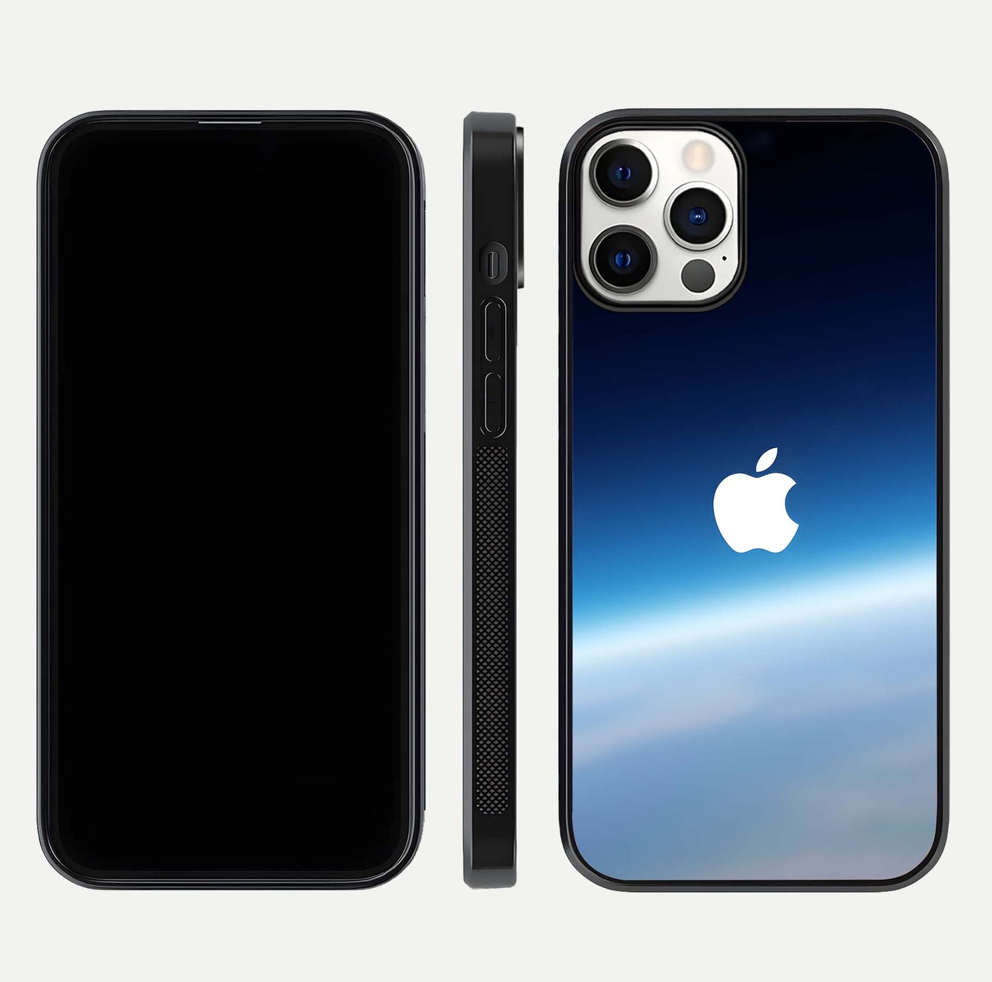 Minimal Apple Sky Glass Case for iPhone 12 Mini front & back layout with clean tone and minimal finish