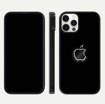 Neon Apple Glow Glass Case for iPhone 12 Pro front & back layout showing bright tones and edge curve