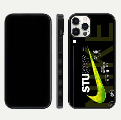 Neon Street Edition Glass Case for iPhone 12 Pro front & back layout highlighting street art vibe and edges