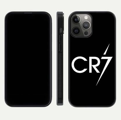 CR7 Elite Strike Glass Case for iPhone 12 Pro Max dual-view layout showing sport tones and edge clarity
