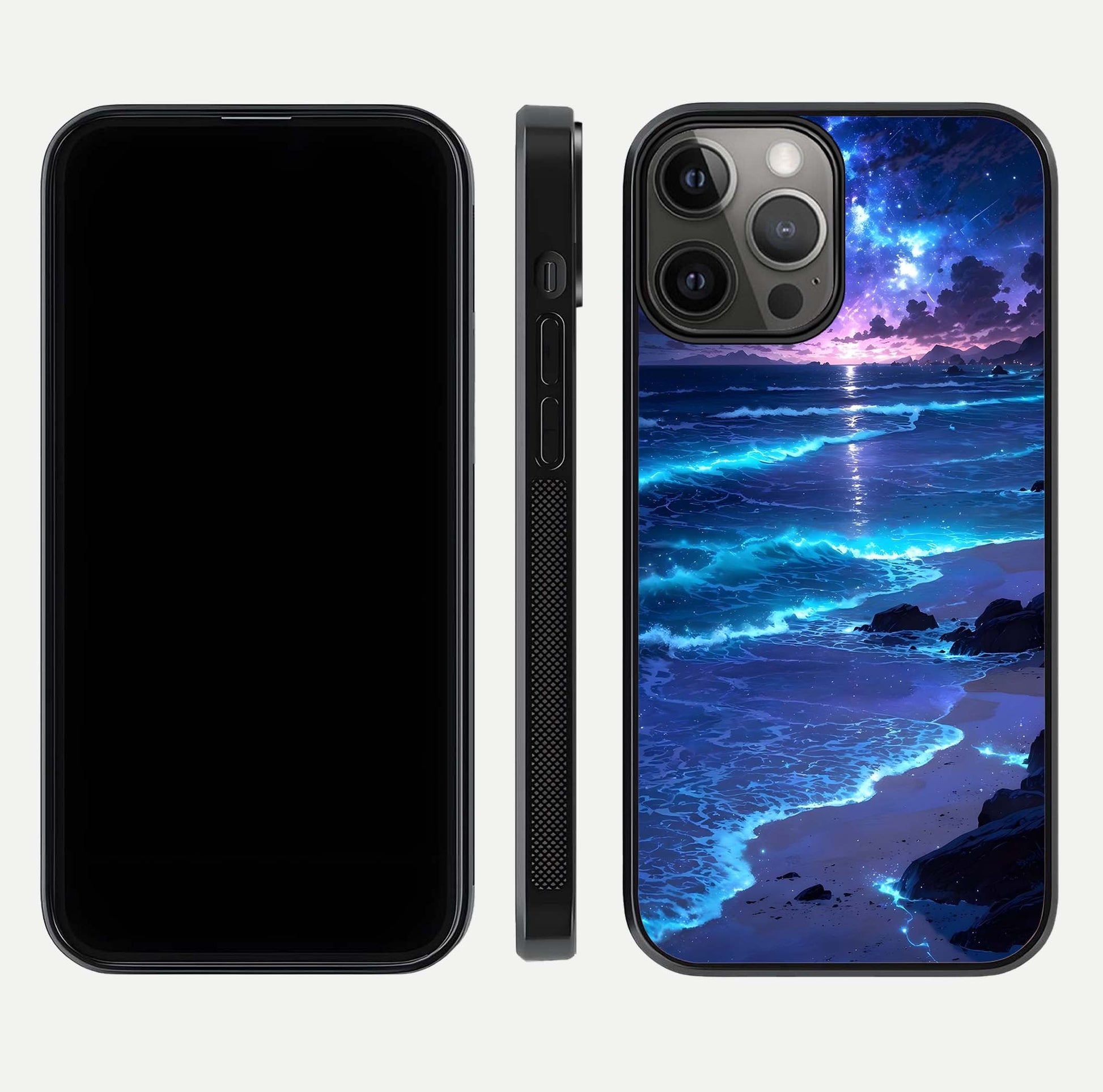 Classic Damn Look Glass Case for iPhone 12 Pro Max dual-view layout showing design clarity and glass polish