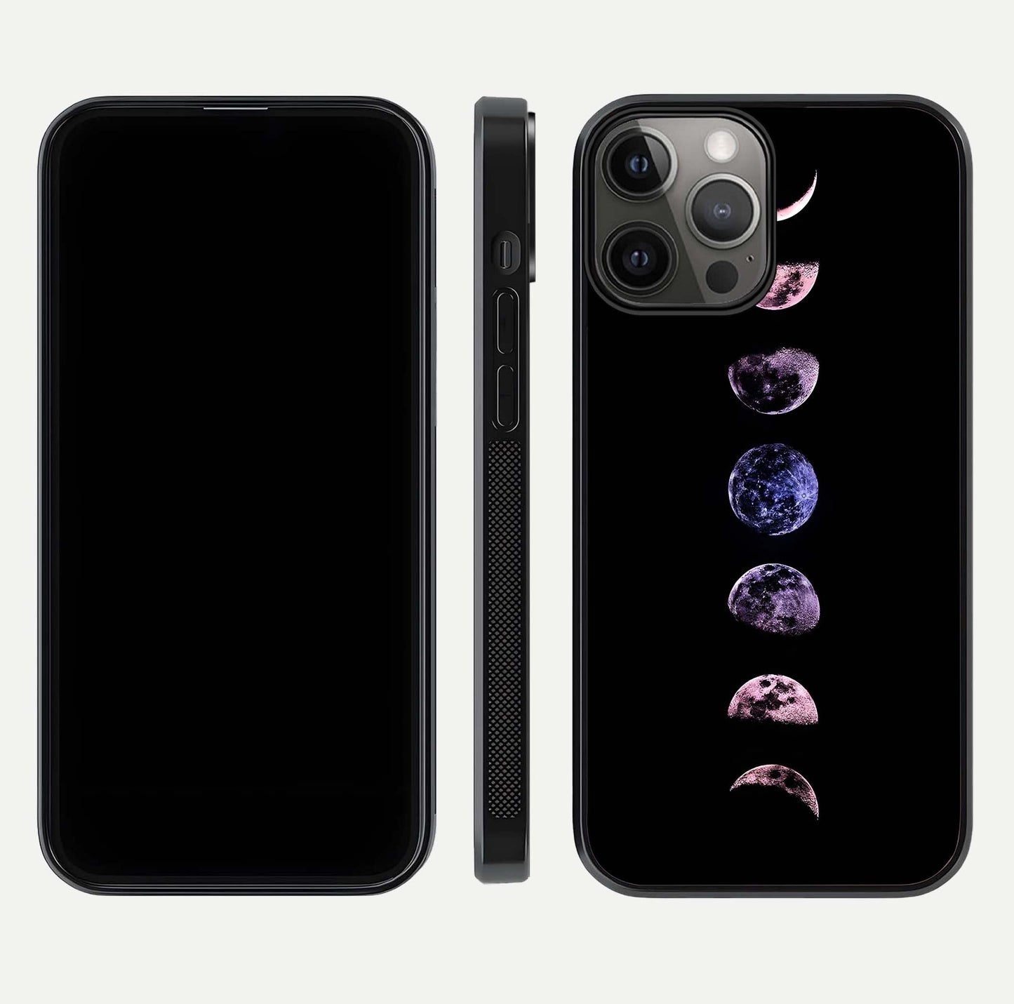 Crimson All Planets Glass Case for iPhone 12 Pro Max dual-view layout displaying crimson tones and curved edges