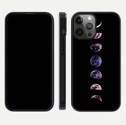 Crimson All Planets Glass Case for iPhone 12 Pro Max dual-view layout displaying crimson tones and curved edges