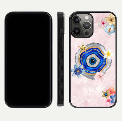 Divine Aura Bloom Glass Case for iPhone 12 Pro Max dual-view layout displaying divine color tones and smooth edges
