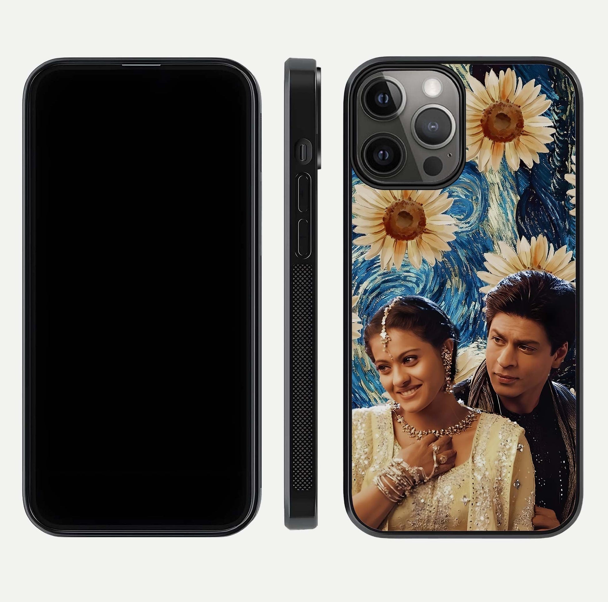 Eternal Love Story Glass Case for iPhone 12 Pro Max dual-view layout displaying soft hues and smooth glass