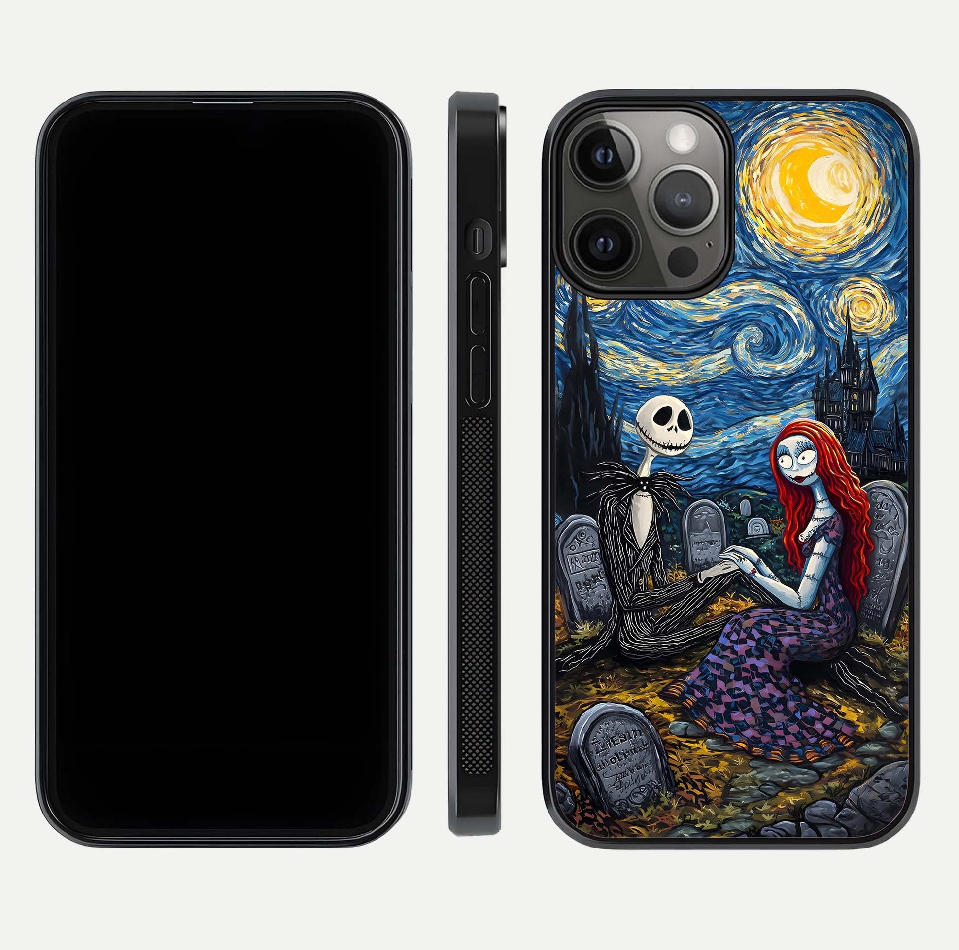 Eternal Night Love Glass Case for iPhone 12 Pro Max dual-view layout displaying HD art and curved polish