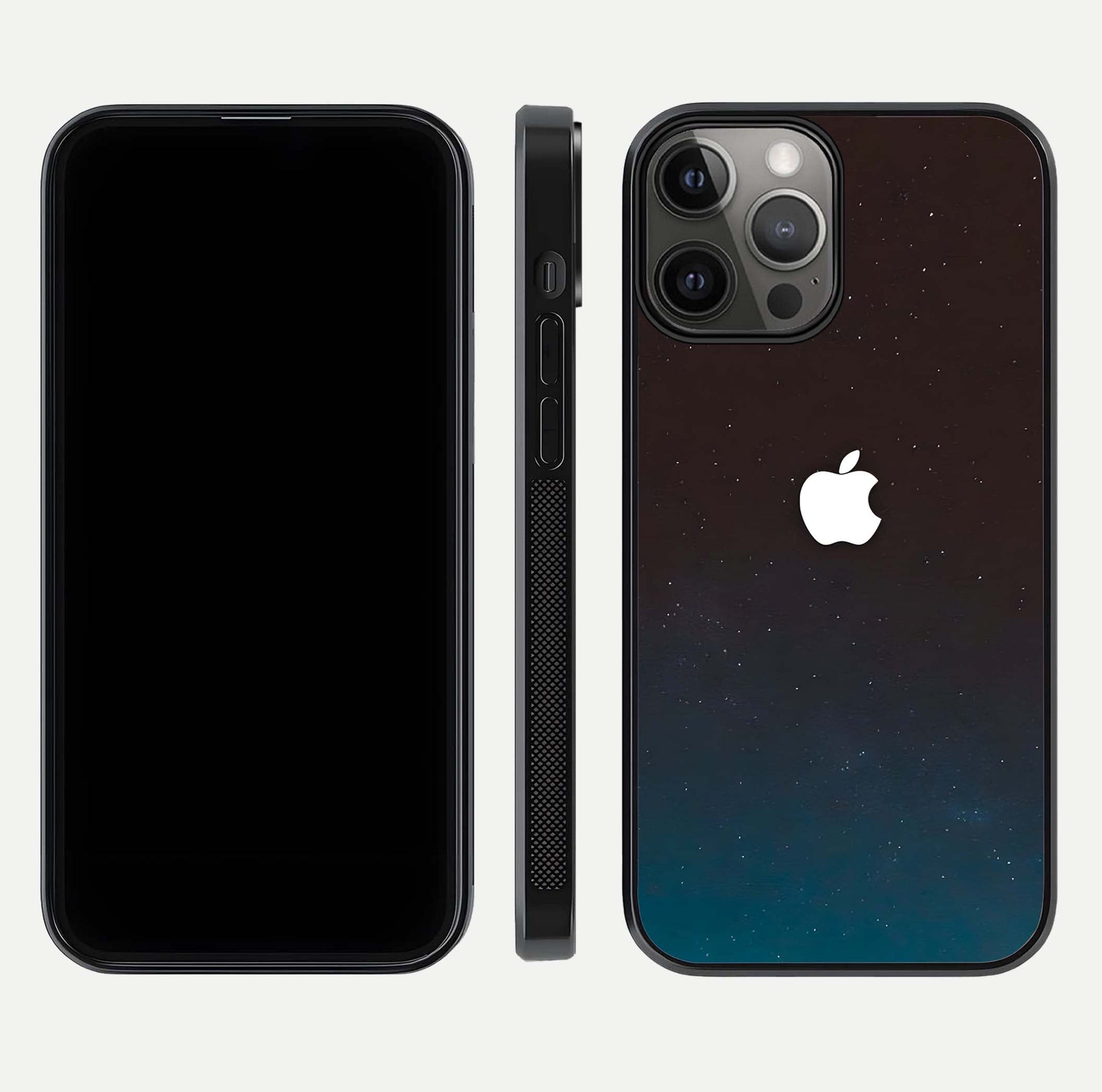 Green Emerald Apple Logo Glass Case for iPhone 12 Pro Max front and back view layout highlighting vibrant tones and curved glass