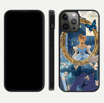 Midnight Queen Glass Case for iPhone 12 Pro Max front & back layout displaying regal tones and smooth edges