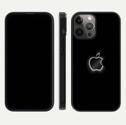 Neon Apple Glow Glass Case for iPhone 12 Pro Max front & back layout showing bright tones and edge curve