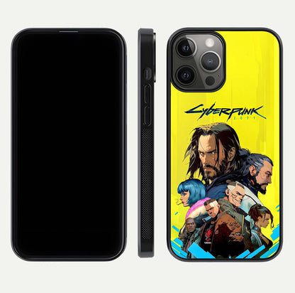 Neon Rebel Genesis Glass Case for iPhone 12 Pro Max front & back layout highlighting futuristic theme and curves