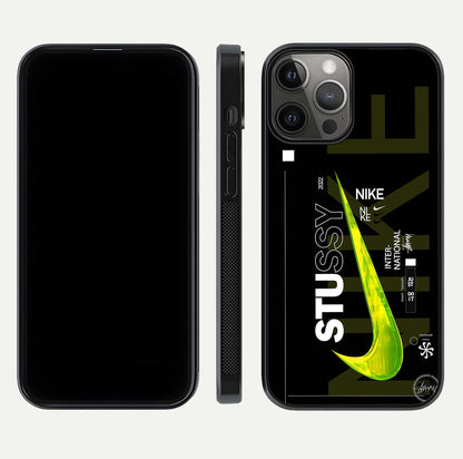 Neon Street Edition Glass Case for iPhone 12 Pro Max front & back layout highlighting street art vibe and edges