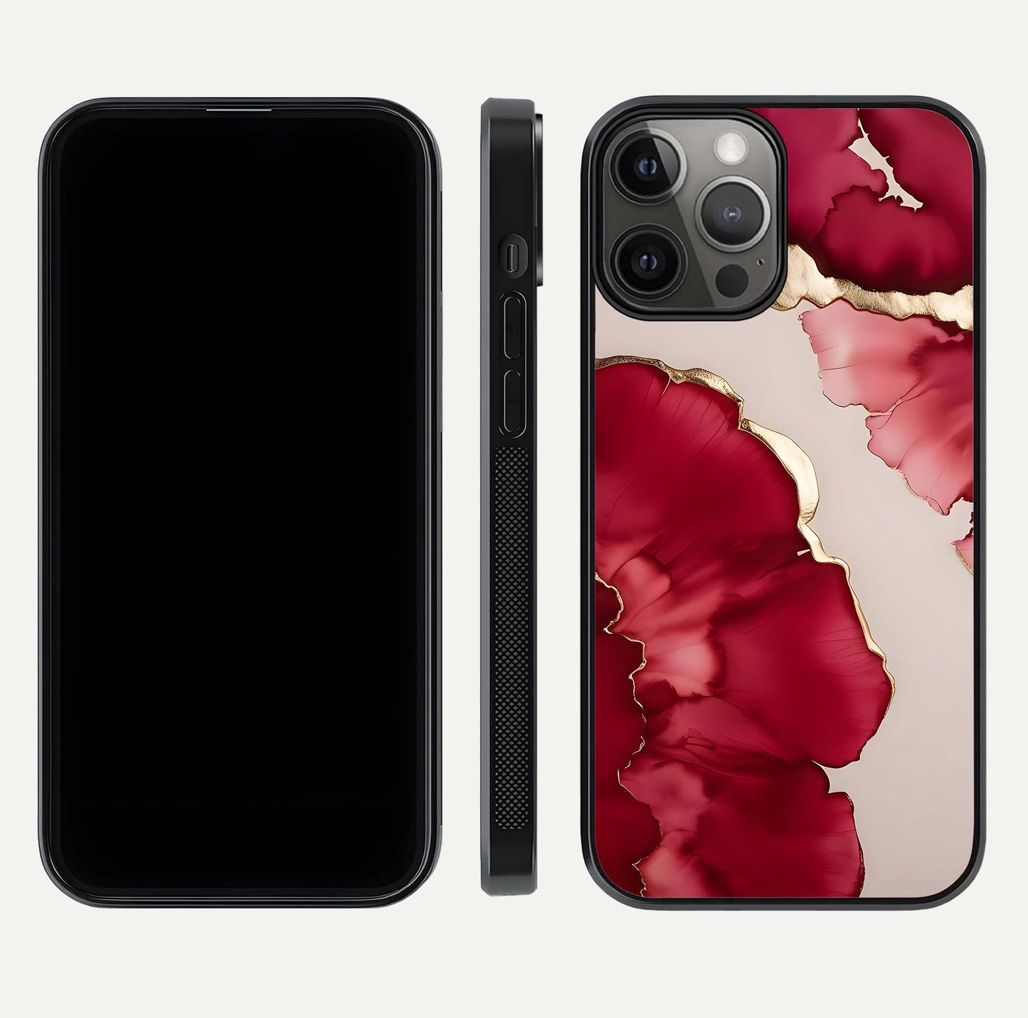 Pink & White Marble Glass Case For iPhone 12 Pro Max