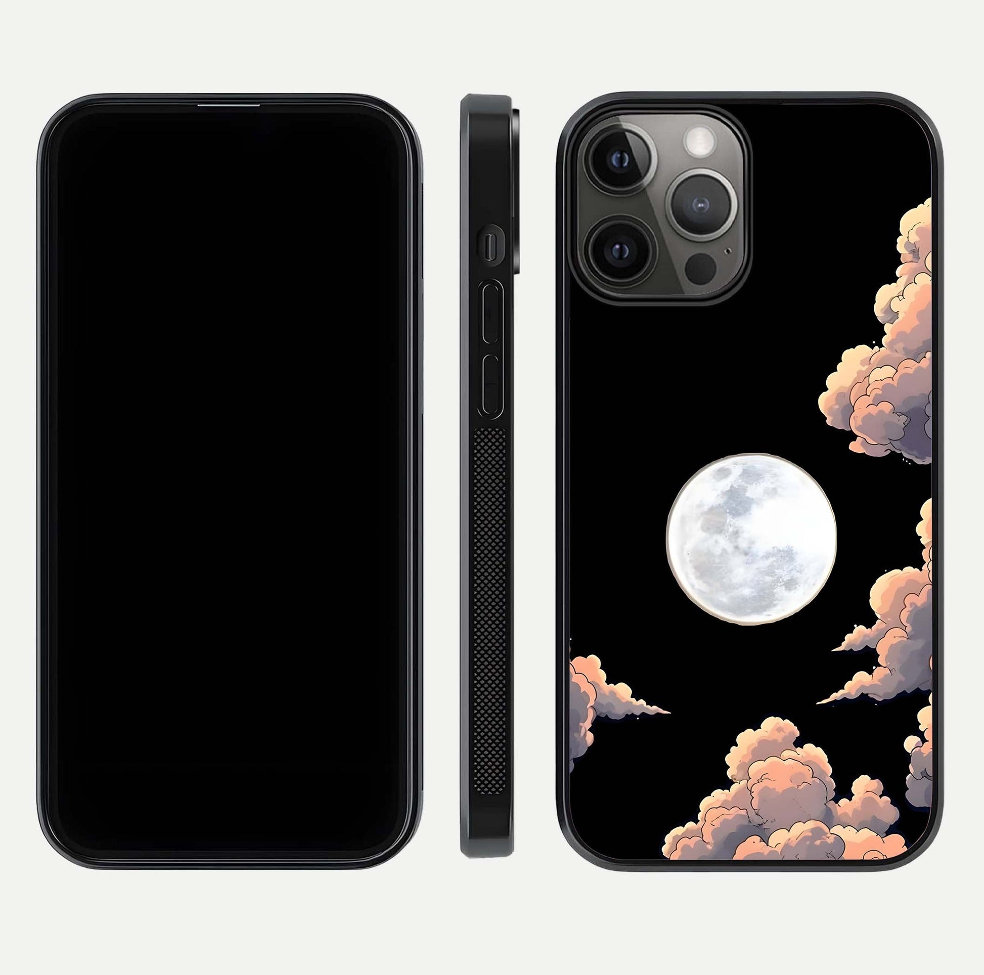 Shade Cloud Moon Glass Case for iPhone 12 Pro Max front & back layout showing soft gradient tones and edges