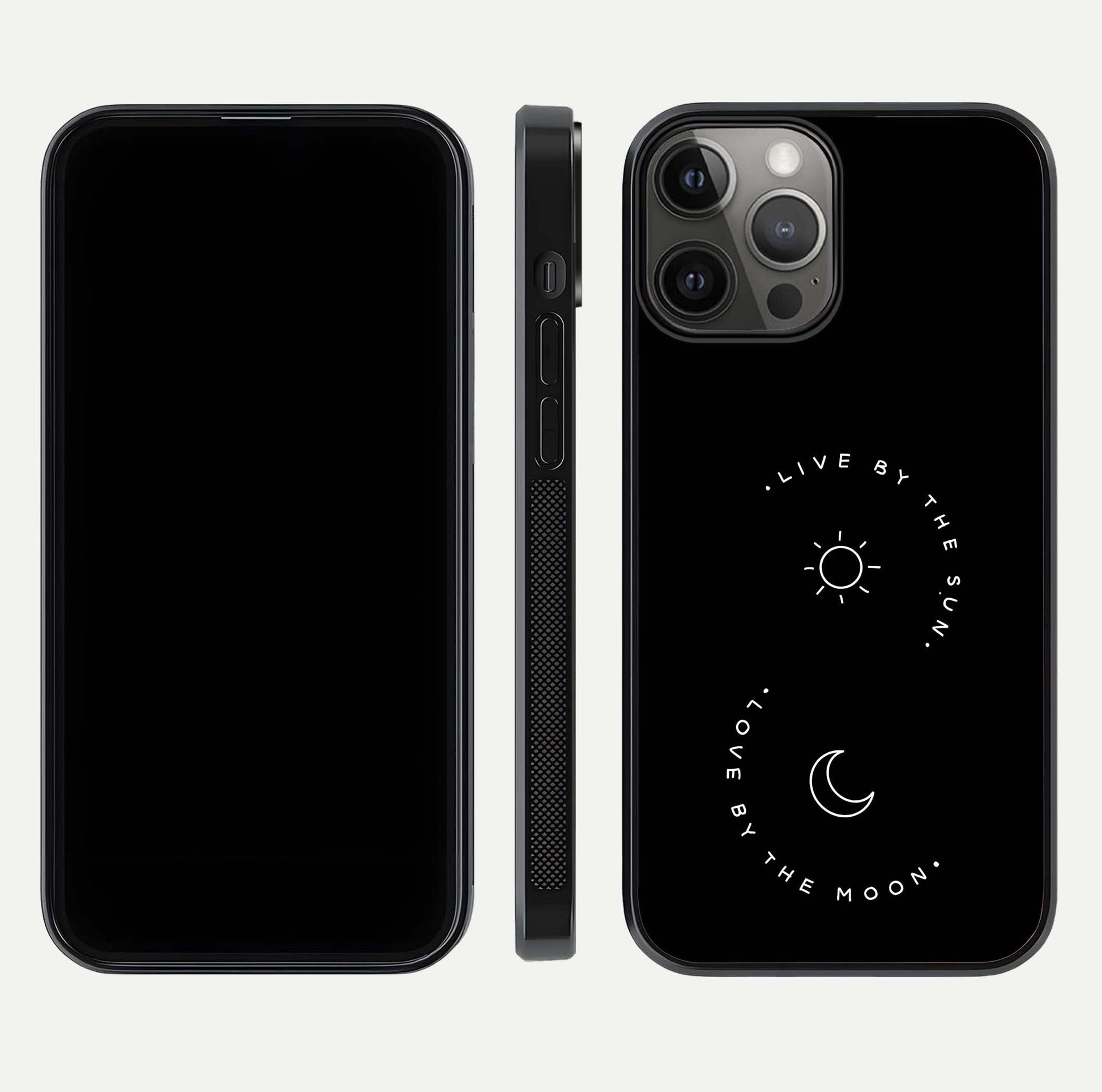 Sun Moon Balance Glass Case for iPhone 12 Pro Max front & back layout showing smooth gradient and balanced design