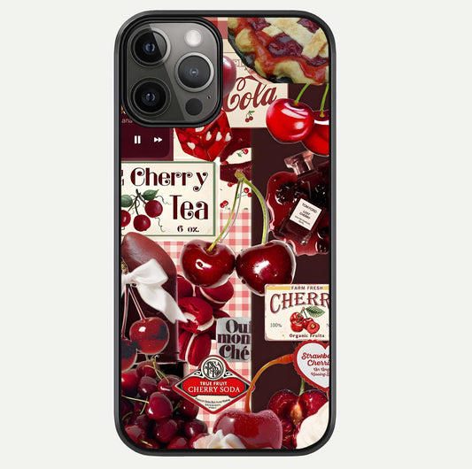 Aesthetic Cherry Tea Glass Case For iPhone 12 Pro Max by Custom World
