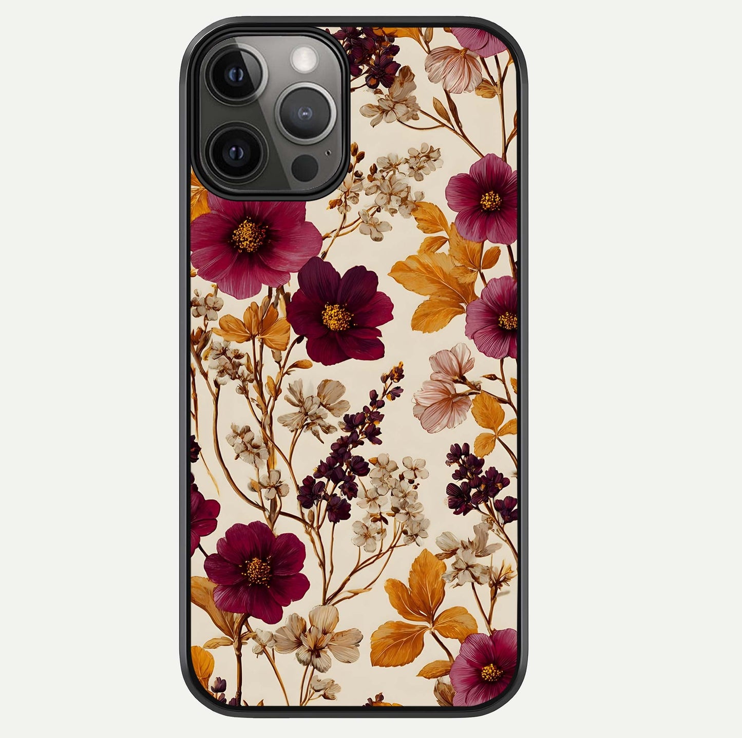 Autumn Wine Bloom Glass Case For iPhone 12 Pro Max by Custom World
