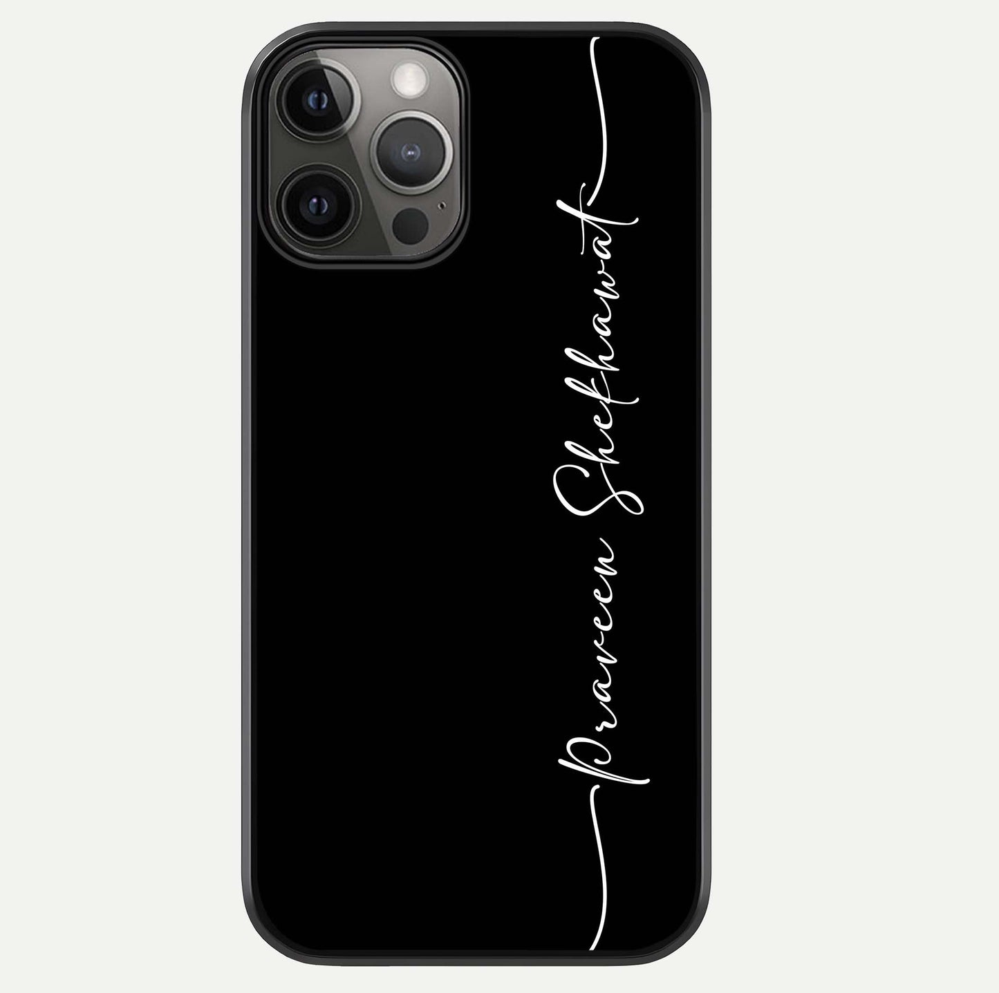 Black Tune Custom Name Glass Case For iPhone 12 Pro Max by Custom World