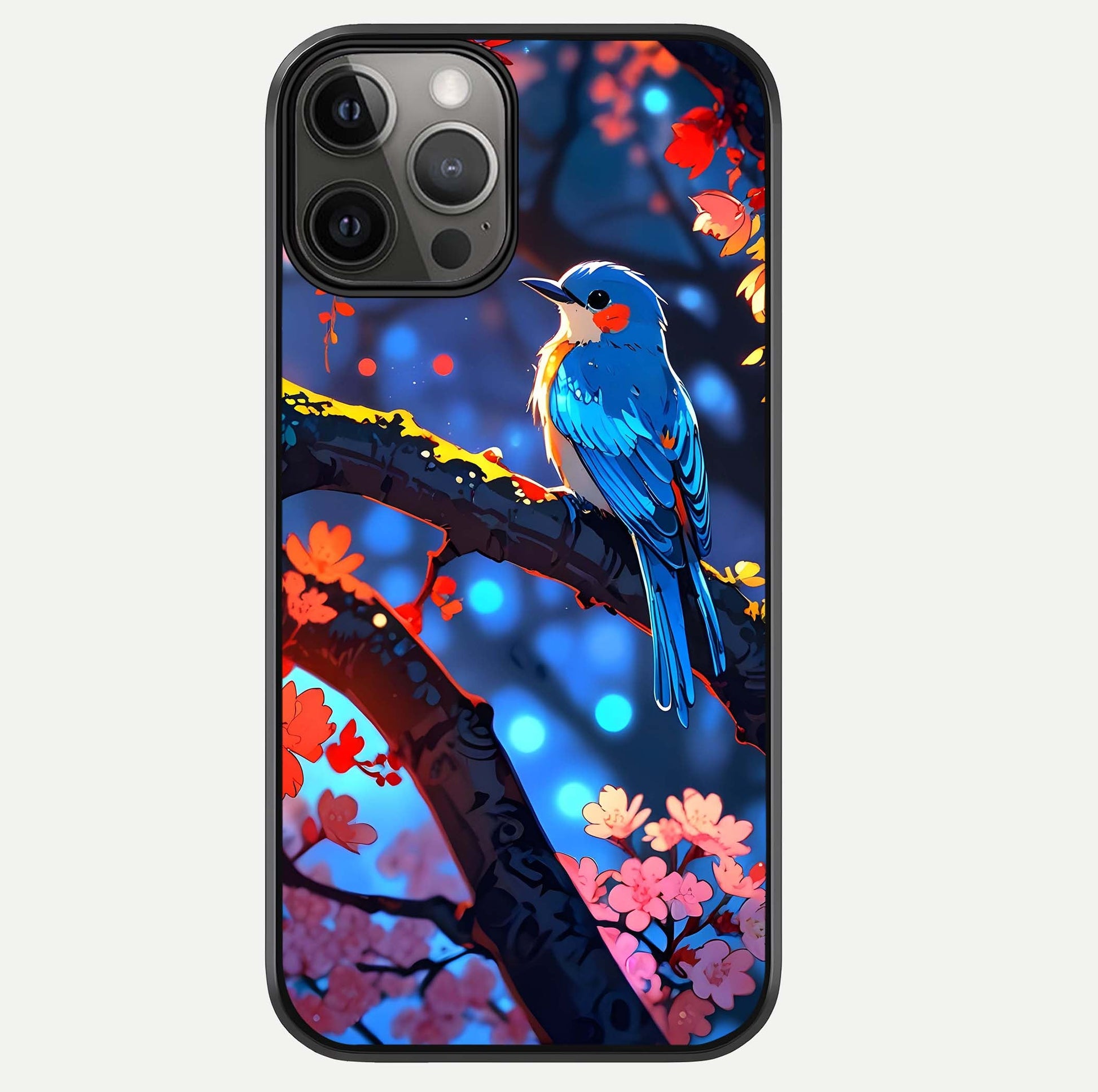 Blooming Spendor Bird Glass Case For iPhone 12 Pro Max by Custom World