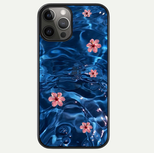 Blooming Water Drift Glass Case For iPhone 12 Pro Max by Custom World