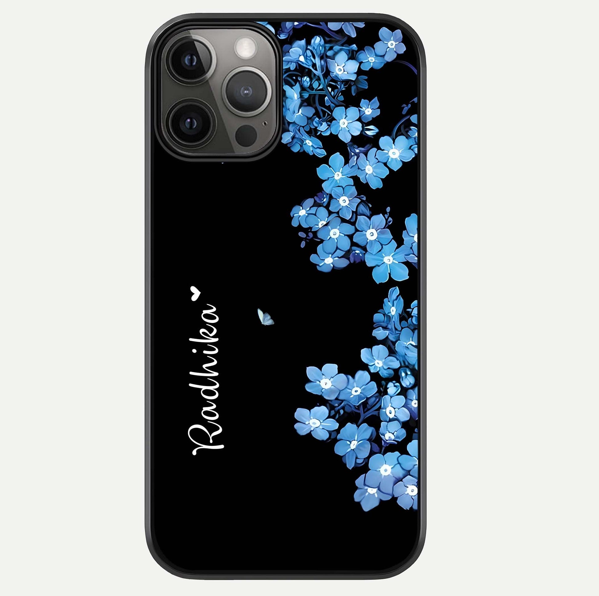 Blue Petal Dream Custom Name Glass Case For iPhone 12 Pro Max by Custom World