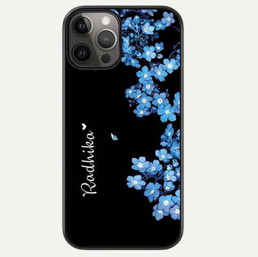 Blue Petal Dream Custom Name Glass Case For iPhone 12 Pro Max by Custom World