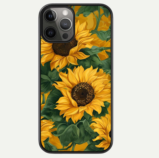 Bright Sunflower Bloom Glass Case For iPhone 12 Pro Max by Custom World